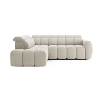 Canapé d’angle électrique RONDA 4 places beige – angle gauche 