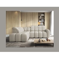 Canapé d’angle électrique RONDA 4 places beige – angle gauche 
