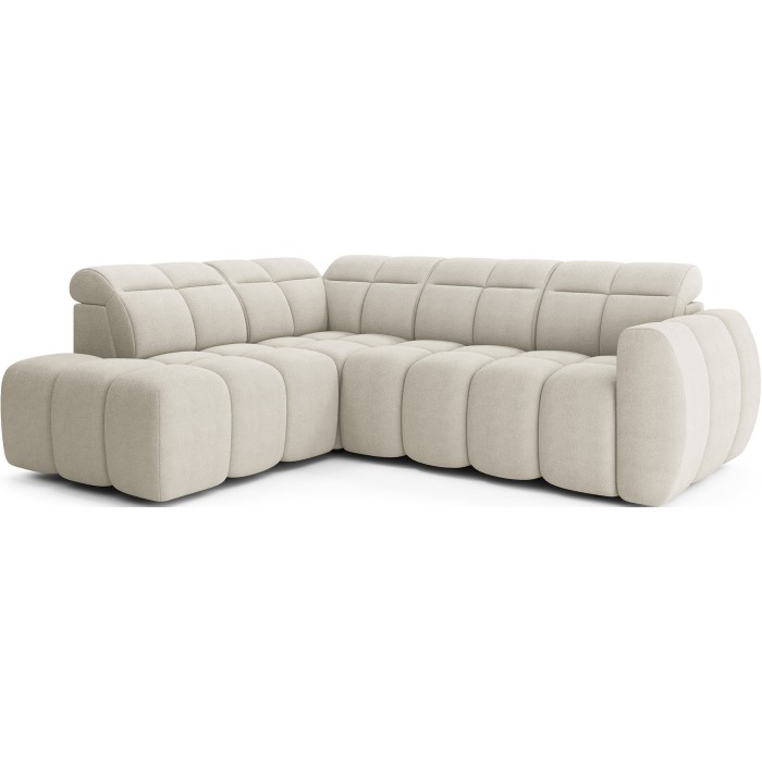 Canapé d’angle électrique RONDA 4 places beige – angle gauche 