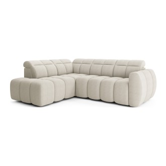 Canapé d’angle électrique RONDA 4 places beige – angle gauche 