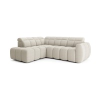 Canapé d’angle électrique RONDA 4 places beige – angle gauche 