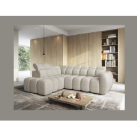 Canapé d’angle électrique RONDA 4 places beige – angle gauche 