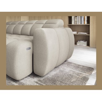 Canapé d’angle électrique RONDA 4 places beige – angle gauche 