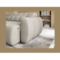 Canapé d’angle électrique RONDA 4 places beige – angle gauche 