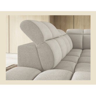 Canapé d’angle électrique RONDA 4 places beige – angle gauche 