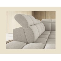 Canapé d’angle électrique RONDA 4 places beige – angle gauche 