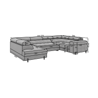 Canapé panoramique convertible FACTORY 3 places blanc – angle gauche avec coffre 