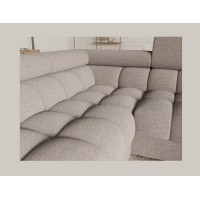 Canapé panoramique convertible FACTORY 3 places beige – angle gauche avec coffre 