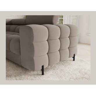 Canapé panoramique convertible FACTORY 3 places beige – angle gauche avec coffre – version 2 