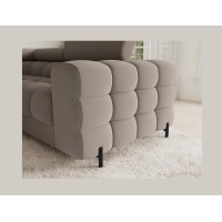 Canapé panoramique convertible FACTORY 3 places beige – angle gauche avec coffre – version 2 