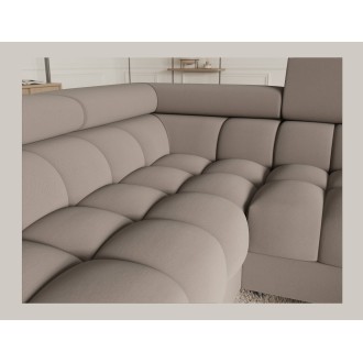 Canapé panoramique convertible FACTORY 3 places beige – angle gauche avec coffre – version 2 