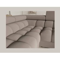 Canapé panoramique convertible FACTORY 3 places beige – angle gauche avec coffre – version 2 