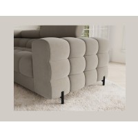 Canapé panoramique convertible FACTORY 3 places beige – angle gauche avec coffre – version 3 