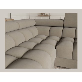 Canapé panoramique convertible FACTORY 3 places beige – angle gauche avec coffre – version 3 