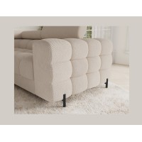 Canapé panoramique convertible FACTORY 3 places beige – angle gauche avec coffre – version 4 