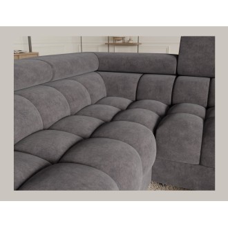 Canapé panoramique convertible FACTORY 3 places gris foncé – angle gauche avec coffre – version 2 