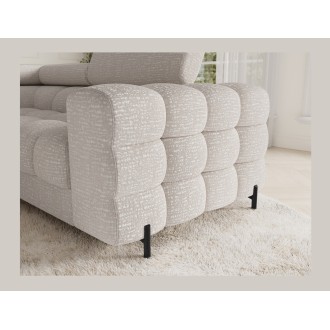 Canapé panoramique convertible FACTORY 3 places beige – angle gauche avec coffre – version 5 