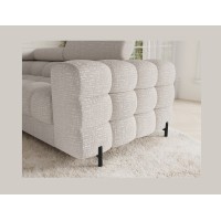 Canapé panoramique convertible FACTORY 3 places beige – angle gauche avec coffre – version 5 