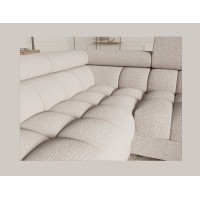Canapé panoramique convertible FACTORY 3 places beige – angle gauche avec coffre – version 5 
