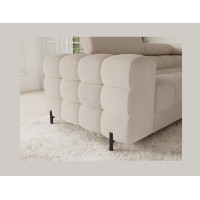 Canapé panoramique convertible FACTORY 3 places beige – angle droit avec coffre – version 2 