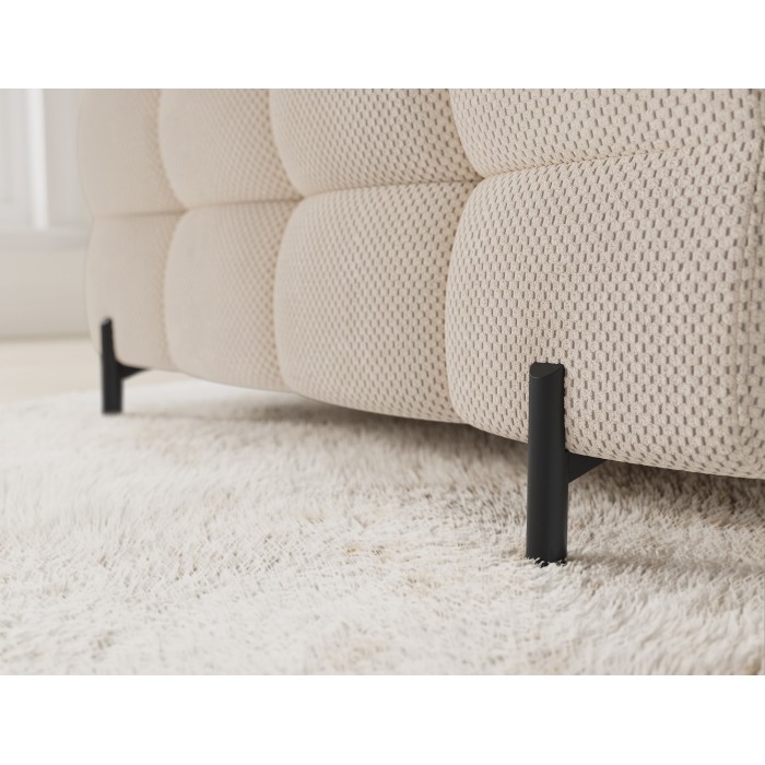 Canapé panoramique convertible FACTORY 3 places beige – angle droit avec coffre – version 2 