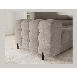 Canapé panoramique convertible FACTORY 3 places beige – angle droit avec coffre – version 3 