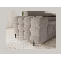 Canapé panoramique convertible FACTORY 3 places beige – angle droit avec coffre – version 3 