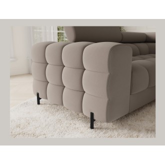 Canapé panoramique convertible FACTORY 3 places beige – angle droit avec coffre – version 4 