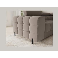 Canapé panoramique convertible FACTORY 3 places beige – angle droit avec coffre – version 4 