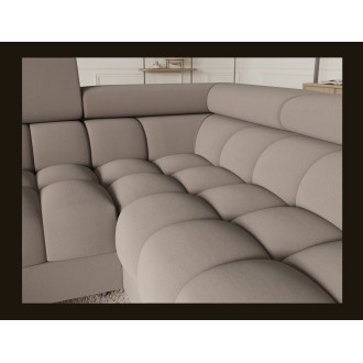 Canapé panoramique convertible FACTORY 3 places beige – angle droit avec coffre – version 4 