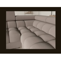 Canapé panoramique convertible FACTORY 3 places beige – angle droit avec coffre – version 4 