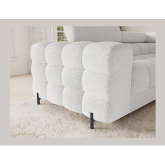 Canapé panoramique convertible FACTORY 3 places blanc – angle droit avec coffre 