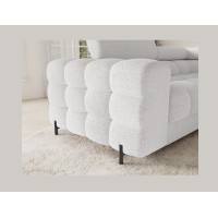 Canapé panoramique convertible FACTORY 3 places blanc – angle droit avec coffre 
