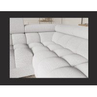 Canapé panoramique convertible FACTORY 3 places blanc – angle droit avec coffre 