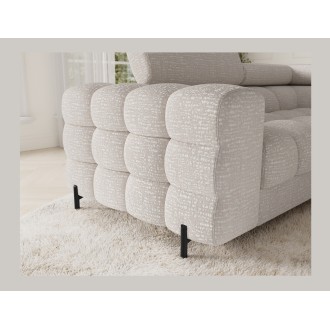 Canapé panoramique convertible FACTORY 3 places beige – angle droit avec coffre – version 5 