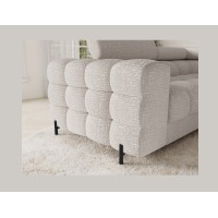 Canapé panoramique convertible FACTORY 3 places beige – angle droit avec coffre – version 5 