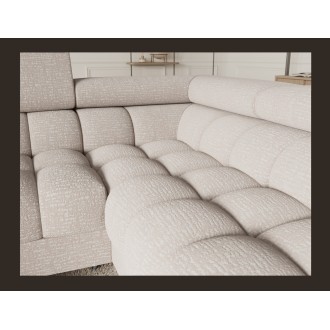 Canapé panoramique convertible FACTORY 3 places beige – angle droit avec coffre – version 5 