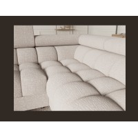 Canapé panoramique convertible FACTORY 3 places beige – angle droit avec coffre – version 5 