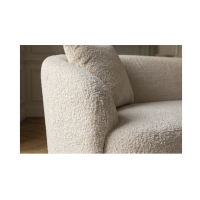 Canapé droit NYJY 2 places en tissu bouclette – Beige champagne – 180 x 67 x 75 cm