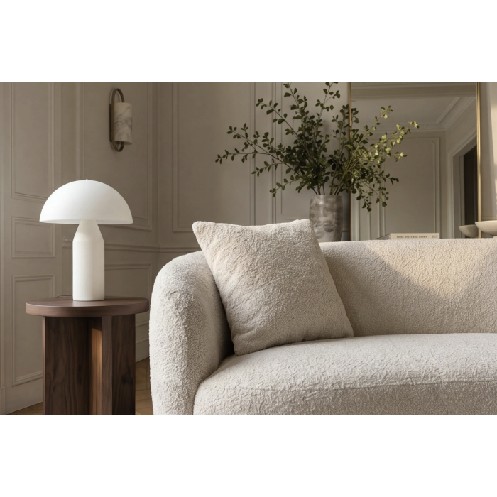 Canapé droit NYJY 2 places en tissu bouclette – Beige champagne – 180 x 67 x 75 cm