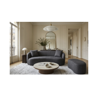 Canapé droit NYJY 2 places en velours – Gris graphite – 178 x 67 x 70 cm