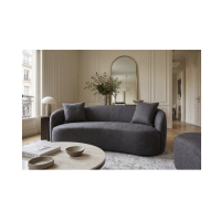 Canapé droit NYJY 2 places en velours – Gris graphite – 178 x 67 x 70 cm