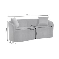 Canapé droit NYJY 2 places en velours – Gris graphite – 178 x 67 x 70 cm