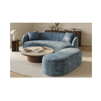 Pouf coffre NYJY en velours – Bleu – 120 x 40 x 50 cm