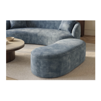 Puf arcón NYJY en terciopelo – Azul – 120 x 40 x 50 cm