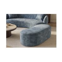 Pouf coffre NYJY en velours – Bleu – 120 x 40 x 50 cm