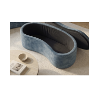 Pouf coffre NYJY en velours – Bleu – 120 x 40 x 50 cm