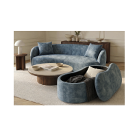 Pouf coffre NYJY en velours – Bleu – 120 x 40 x 50 cm
