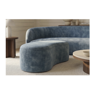 Puf arcón NYJY en terciopelo – Azul – 120 x 40 x 50 cm