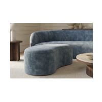 Pouf coffre NYJY en velours – Bleu – 120 x 40 x 50 cm